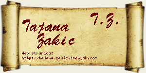 Tajana Zakić vizit kartica